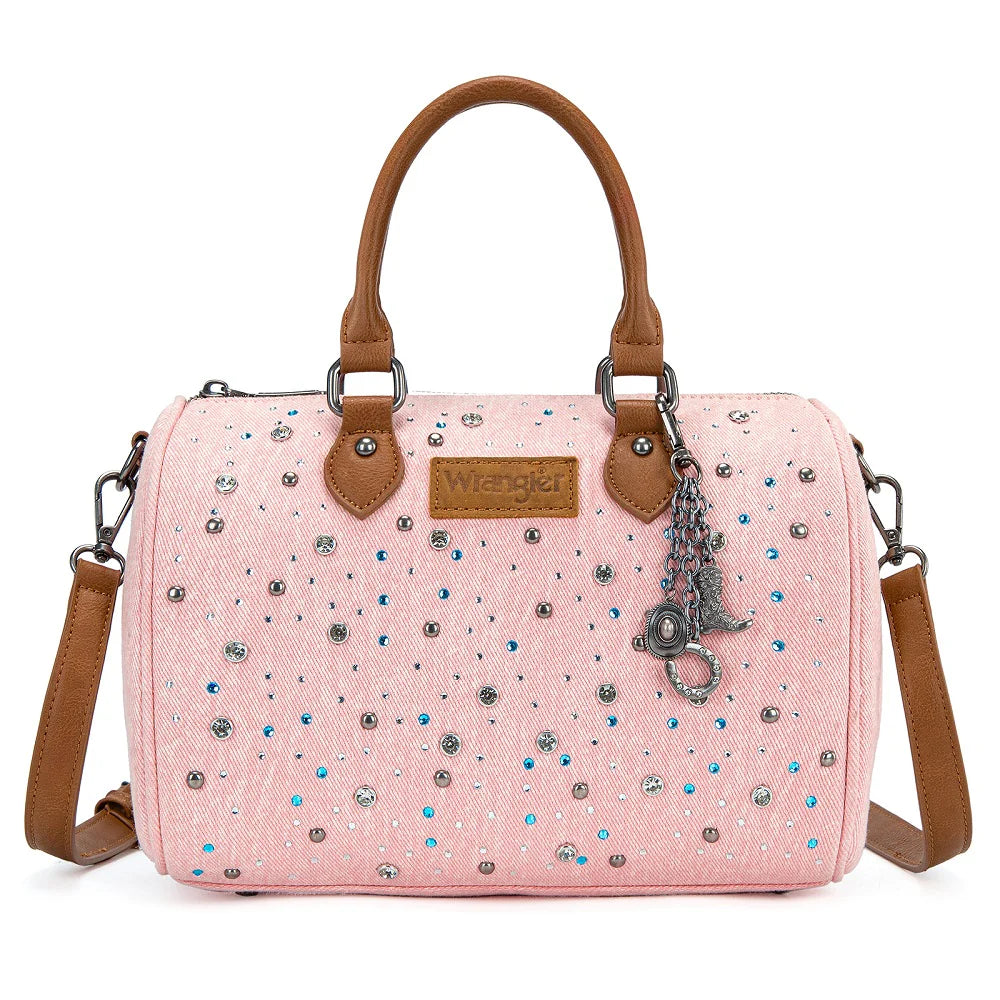 Wrangler Rhinestone Denim Boston Bag/Crossbody