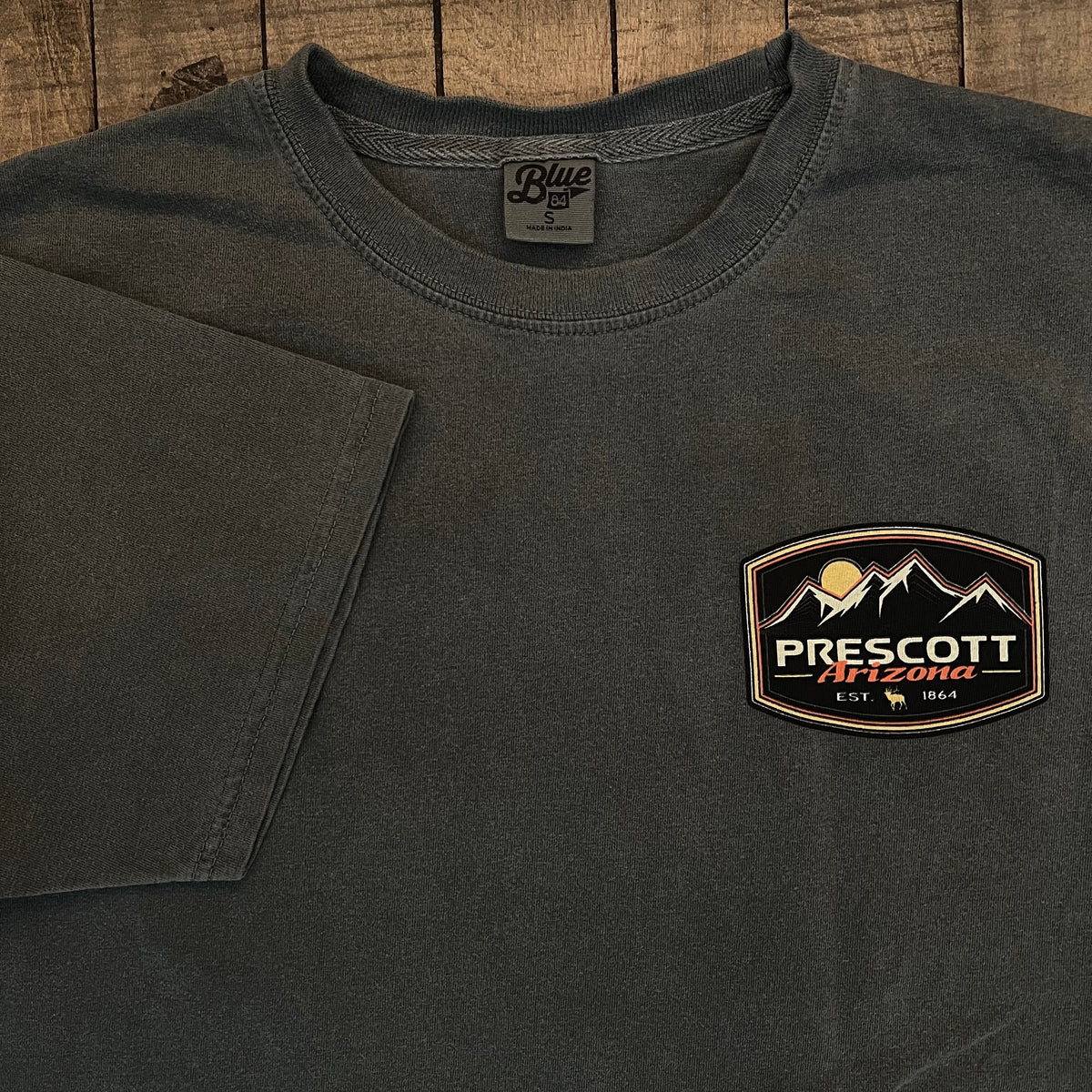 Olive Green Mountain Scene With Elk T-Shirts