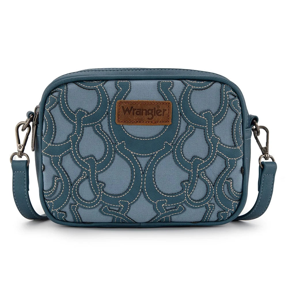 Wrangler Horseshoe Cutout Double Zip Crossbody Bag