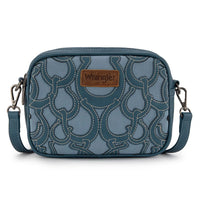 Wrangler Horseshoe Cutout Double Zip Crossbody Bag