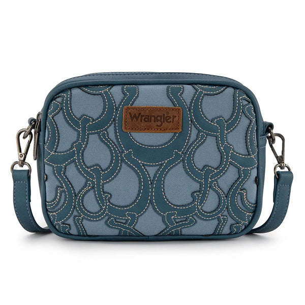Wrangler Horseshoe Cutout Double Zip Crossbody Bag