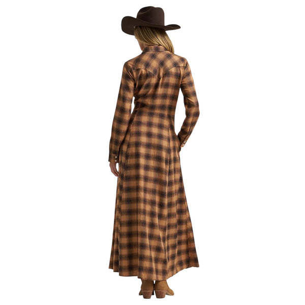 Women’s Western Flannel Maxi Shirt Dress