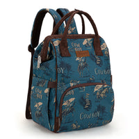 Wrangler Vintage Retro Cowboy Cool Print Backpack Jean