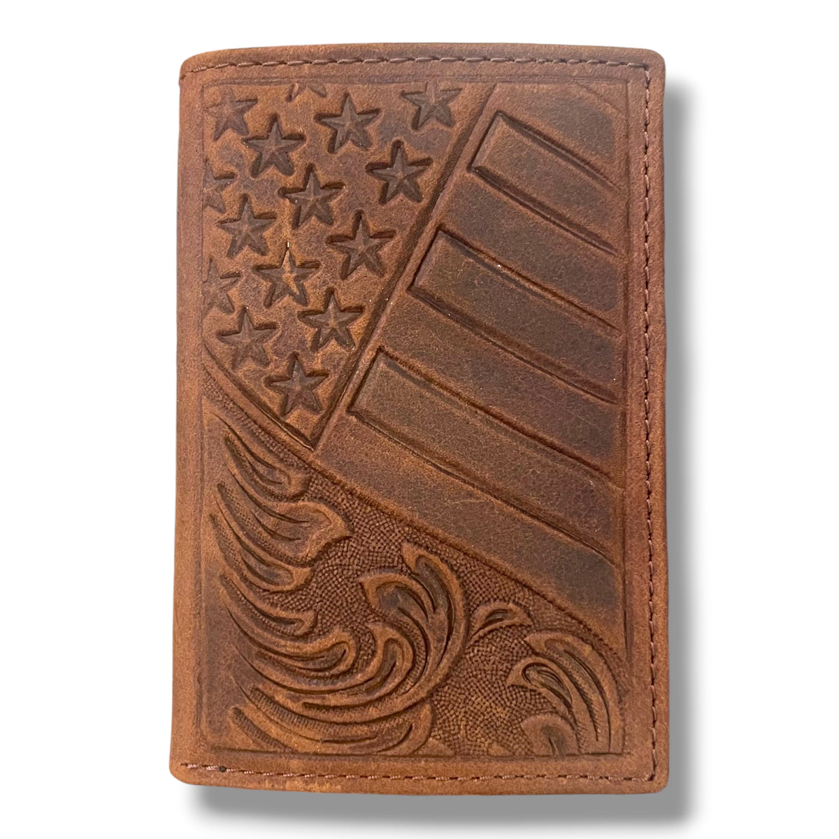 Tri-Fold Flag Tooled Wallet