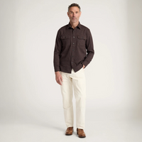 MEN'S PENDLETON BURNSIDE COTTON FLANNEL SHIRT-BROWN HEATHER