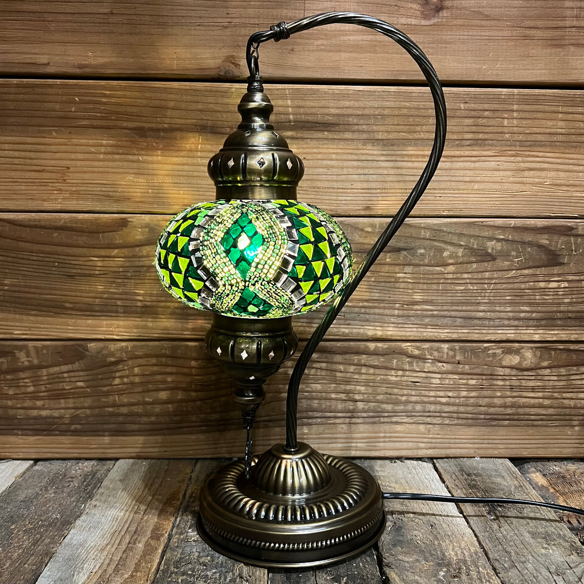 Handmade Half a Heart Turkish Lamps - Green
