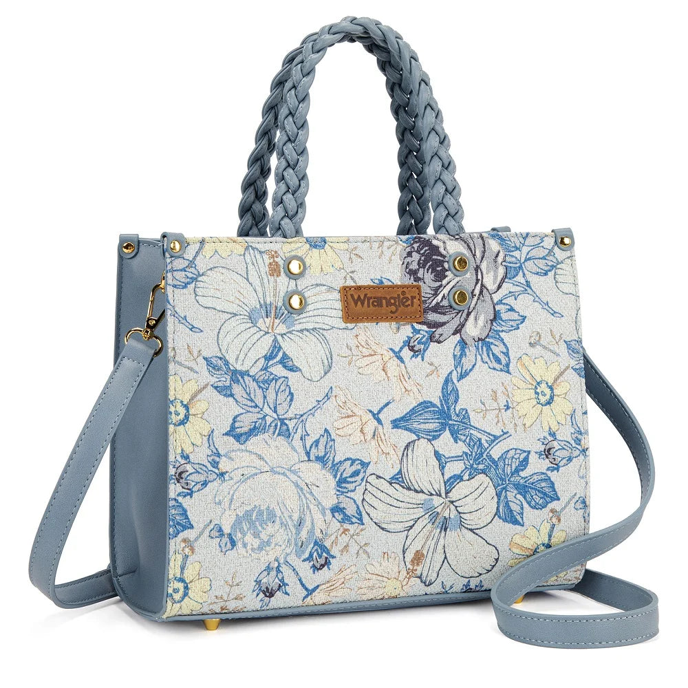 Wrangler Floral Print Braided Tote Bag