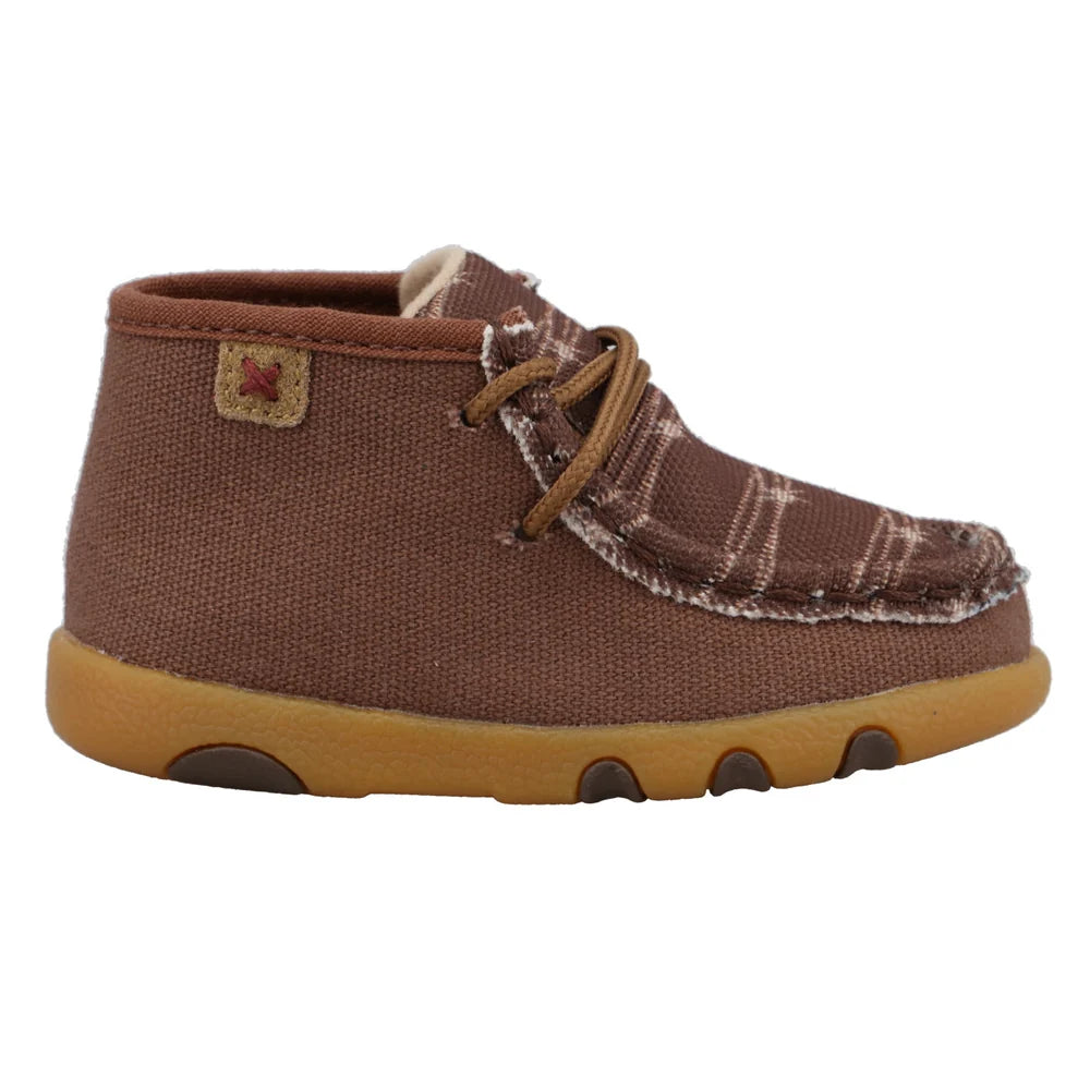 Infant’s Chukka Driving Moc - Dark Brown & White
