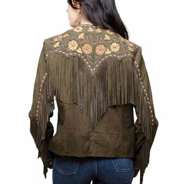 Women’s Scully Embroidered Fringe Goat Suede Jacket
