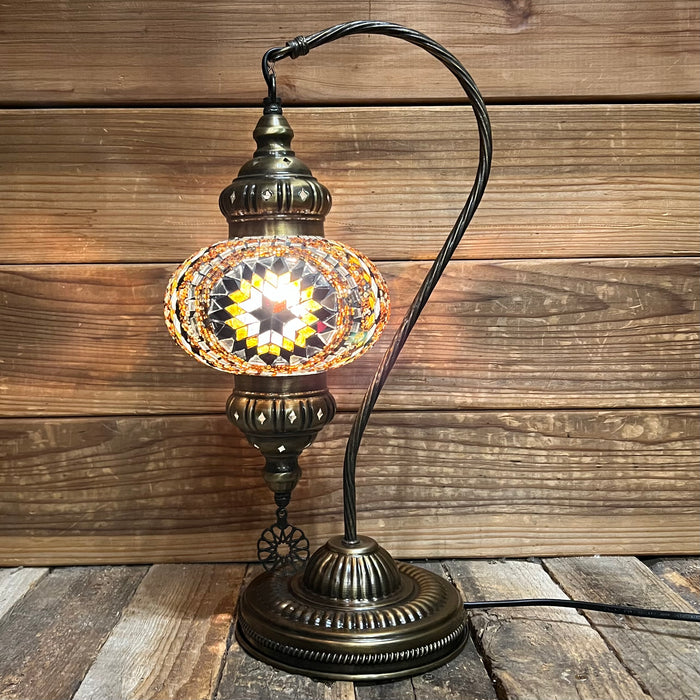 Handmade Half a Heart Turkish Lamps - Brown