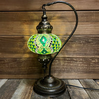 Handmade Half a Heart Turkish Lamps - Green