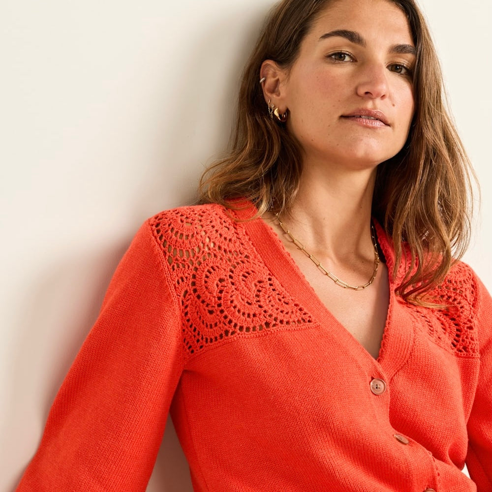Women's Pendleton Crochet Cotton Cardigan