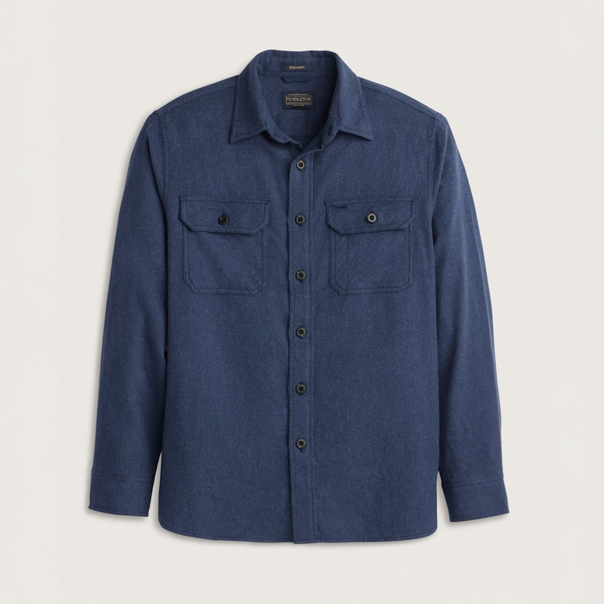 MEN'S PENDLETON BURNSIDE COTTON FLANNEL SHIRT-NAVY HEATHER