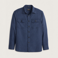 MEN'S PENDLETON BURNSIDE COTTON FLANNEL SHIRT-NAVY HEATHER