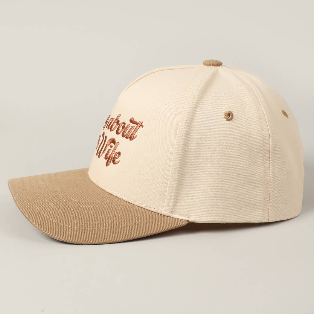 Sorry About My Wife Embroidery Two-Tone Canvas Cap: ONE SIZE