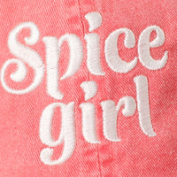 Spice Girl Typography Embroidered Baseball Cap: Coral / One Size