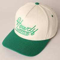 Howdy Dude Embroidery Two Tone Baseball Cap: ONE SIZE