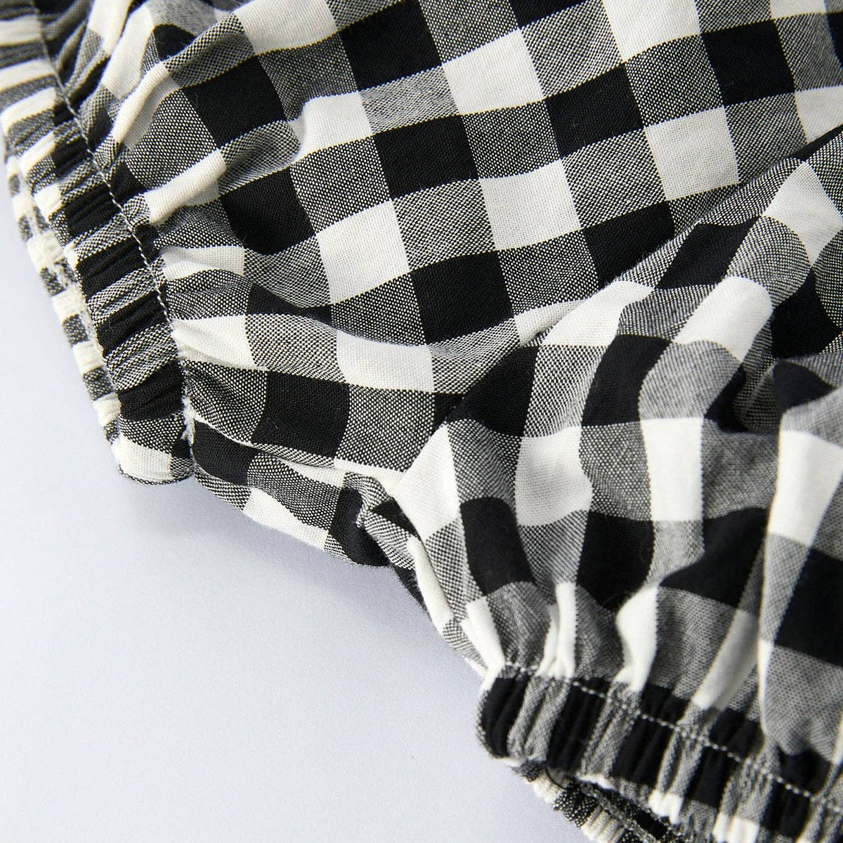 Plaid Girl Smocked Set Puff Sleeve Bloomer Set