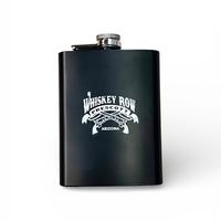 Matte Black "Whiskey Row" 8 oz Flask