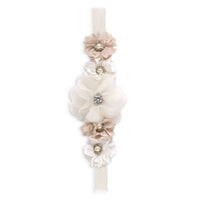 Girl's Headband with Faux Flowers & Pearls
