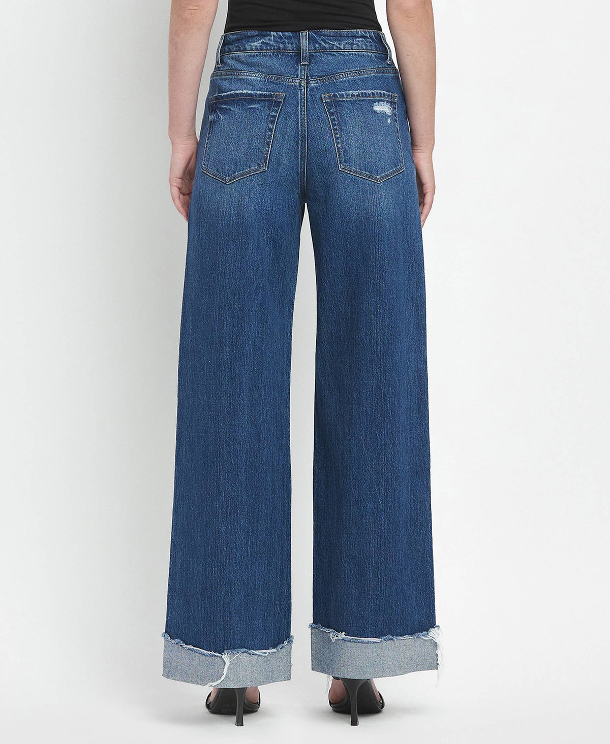 Kris Brilliance Super High Rise Cuffed Baggy Wide Leg Jeans
