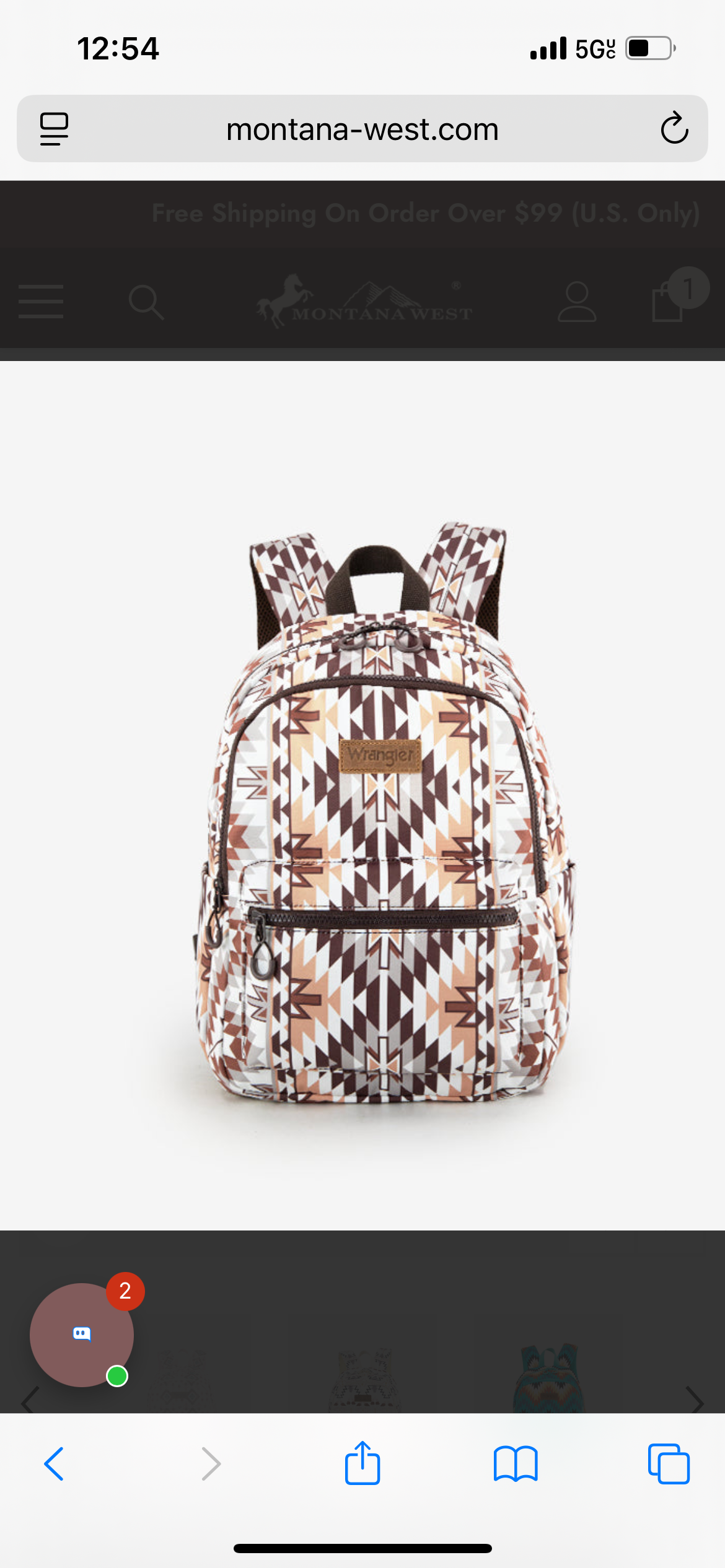 Wrangler Aztec Print Backpack