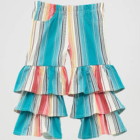 Little Girl’s Printed Tiered Flare Jean