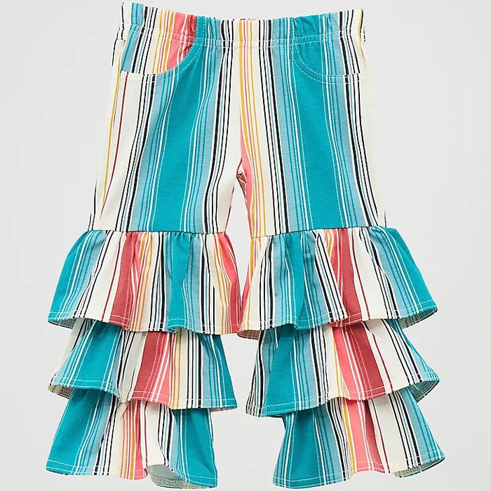 Little Girl’s Printed Tiered Flare Jean