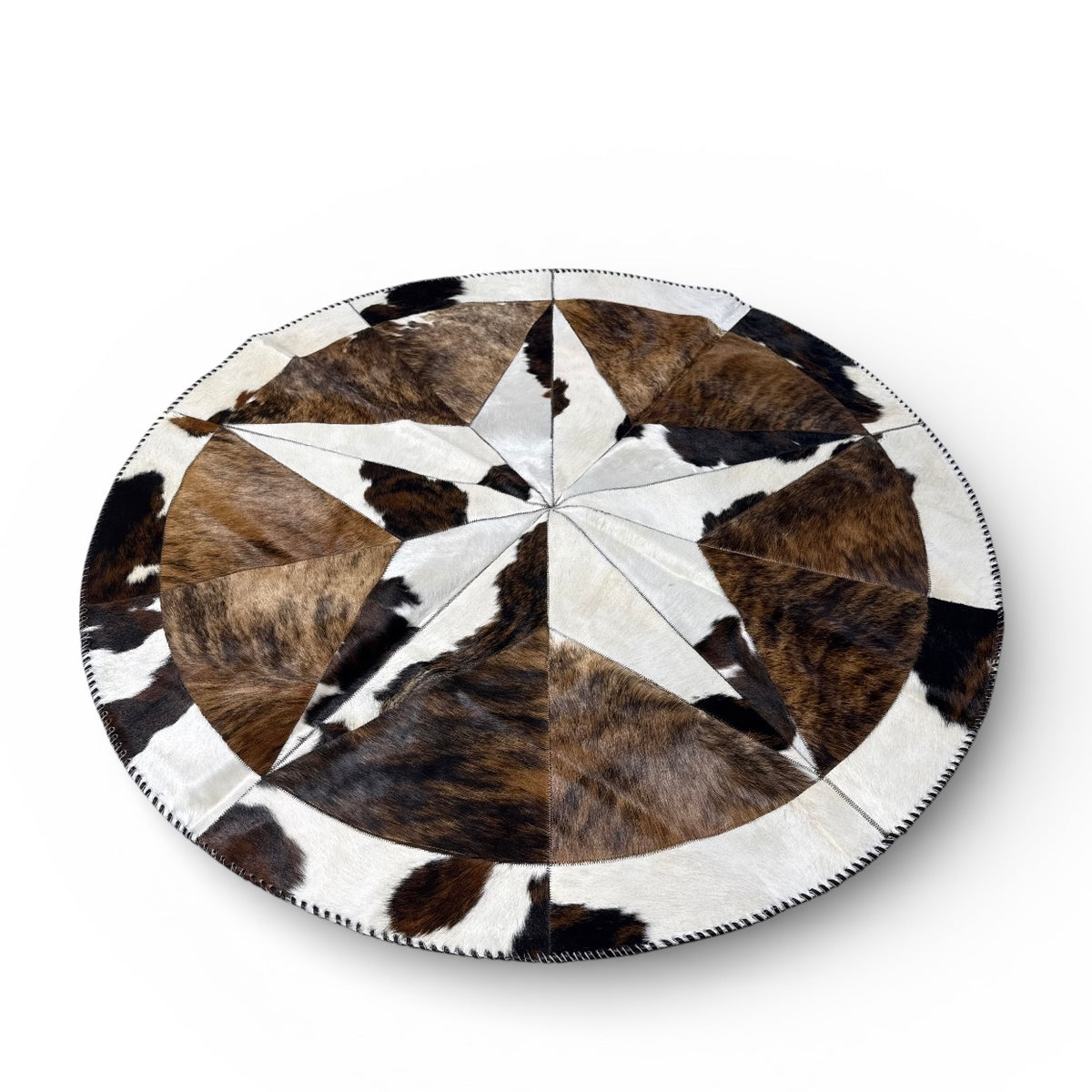 Genuine Cowhide Star Round Rug 3 – 5 ft