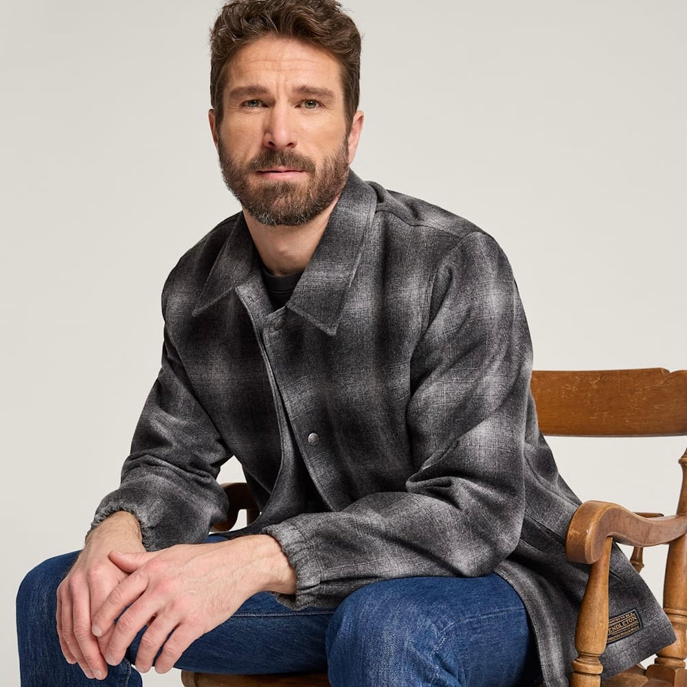 Men's Quilted Wool Coaches Jacket