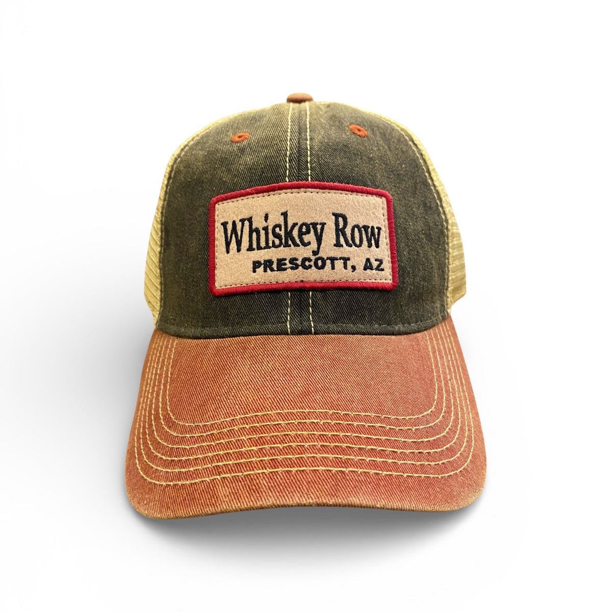 Faded Black & Red Whiskey Row Prescott AZ Baseball Cap