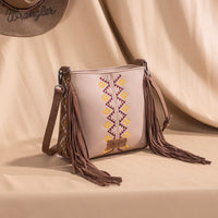 Wrangler Aztec Embroidered Fringe Crossbody