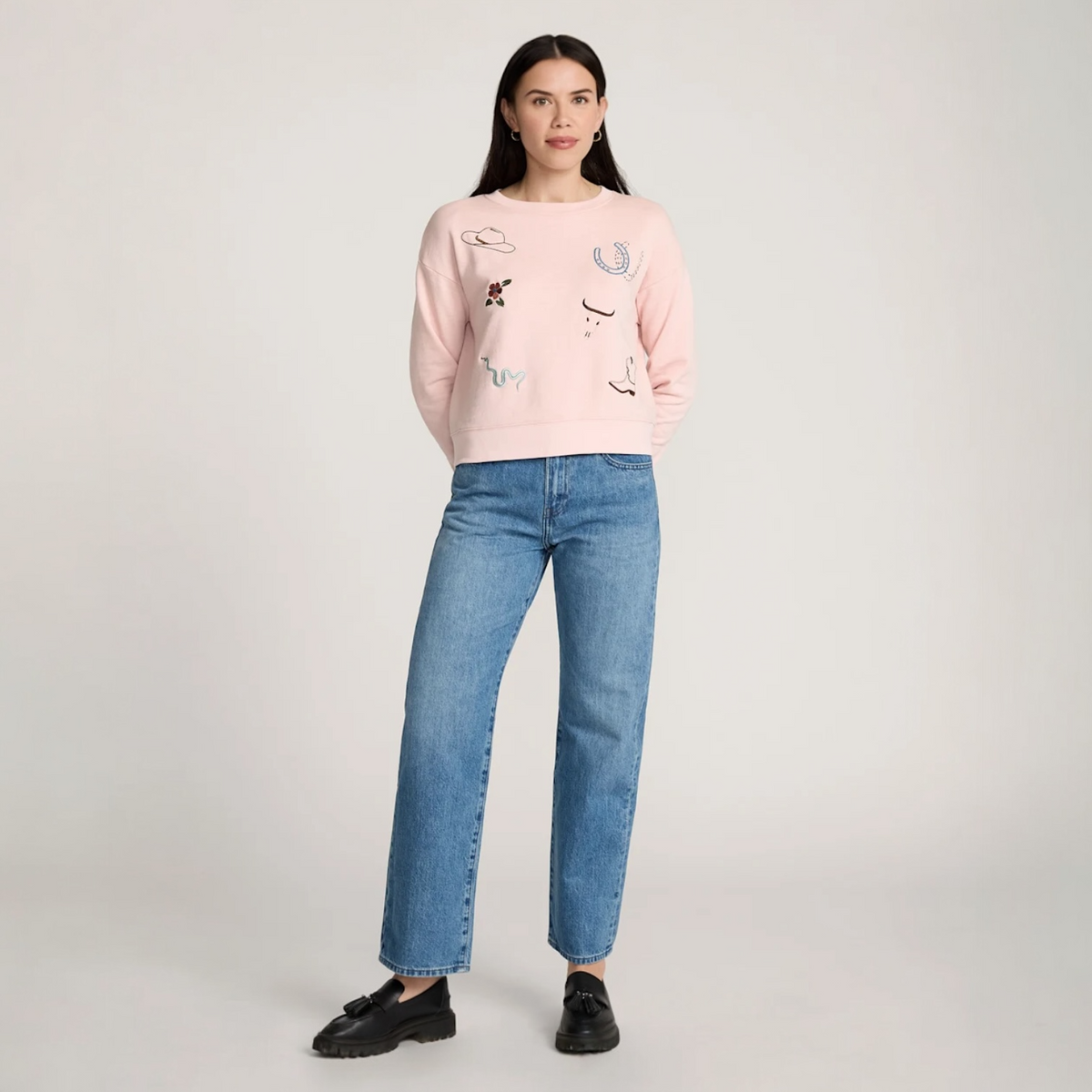 WOMEN'S PENDLETON WESTERN GRAPHIC FRENCH TERRY PULLOVER