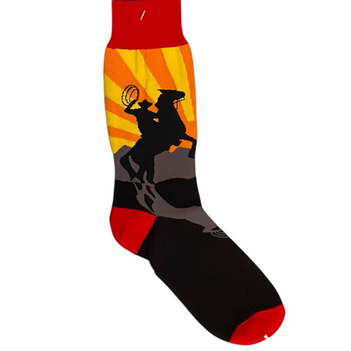 Sunset Bronc Rider Socks