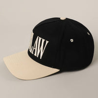 OUTLAW 3D Letter Embroidered Two-Tone Trucker Hat: CRM-BLK / ONE SIZE