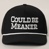 Could Be Meaner Premium Materials Rope Strap Trucker Hat: Black One Size