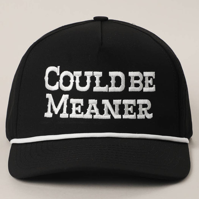 Could Be Meaner Premium Materials Rope Strap Trucker Hat: Black One Size
