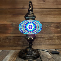 Handmade Half a Heart Turkish Lamps - Light Blue