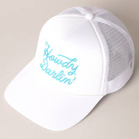 Howdy Darlin' Embroidered Mesh Back Trucker Cap: BLACK / One Size