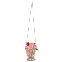 Shake It Up Beaded Pink Milkshake Crossbody HandBag