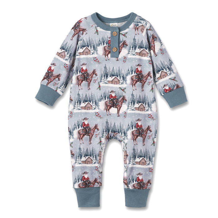 Cowboy Christmas Henley Romper