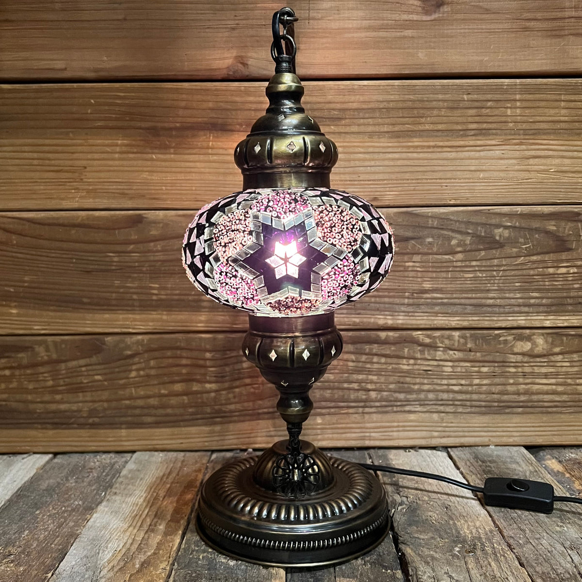 Handmade Half a Heart Turkish Lamps - Purple