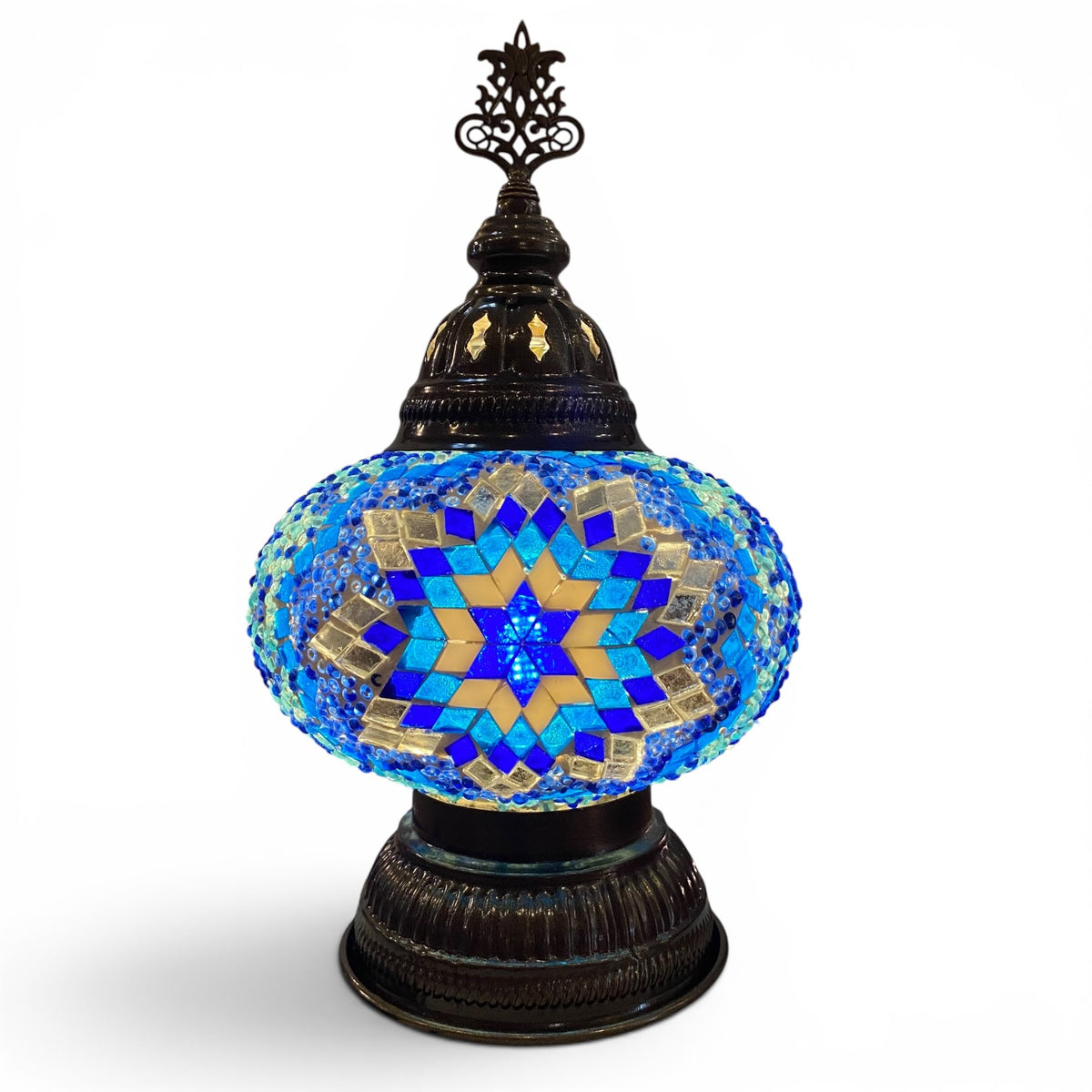 7” Turkish Table Lamp Blue