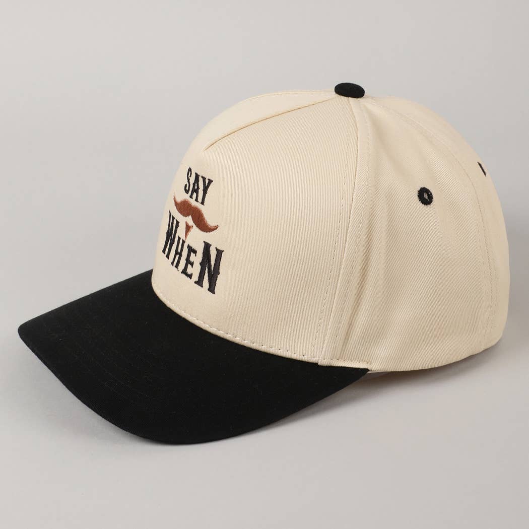 Say When  Mustache Tombstone Two-Tone Trucker Hat: ONE SIZE