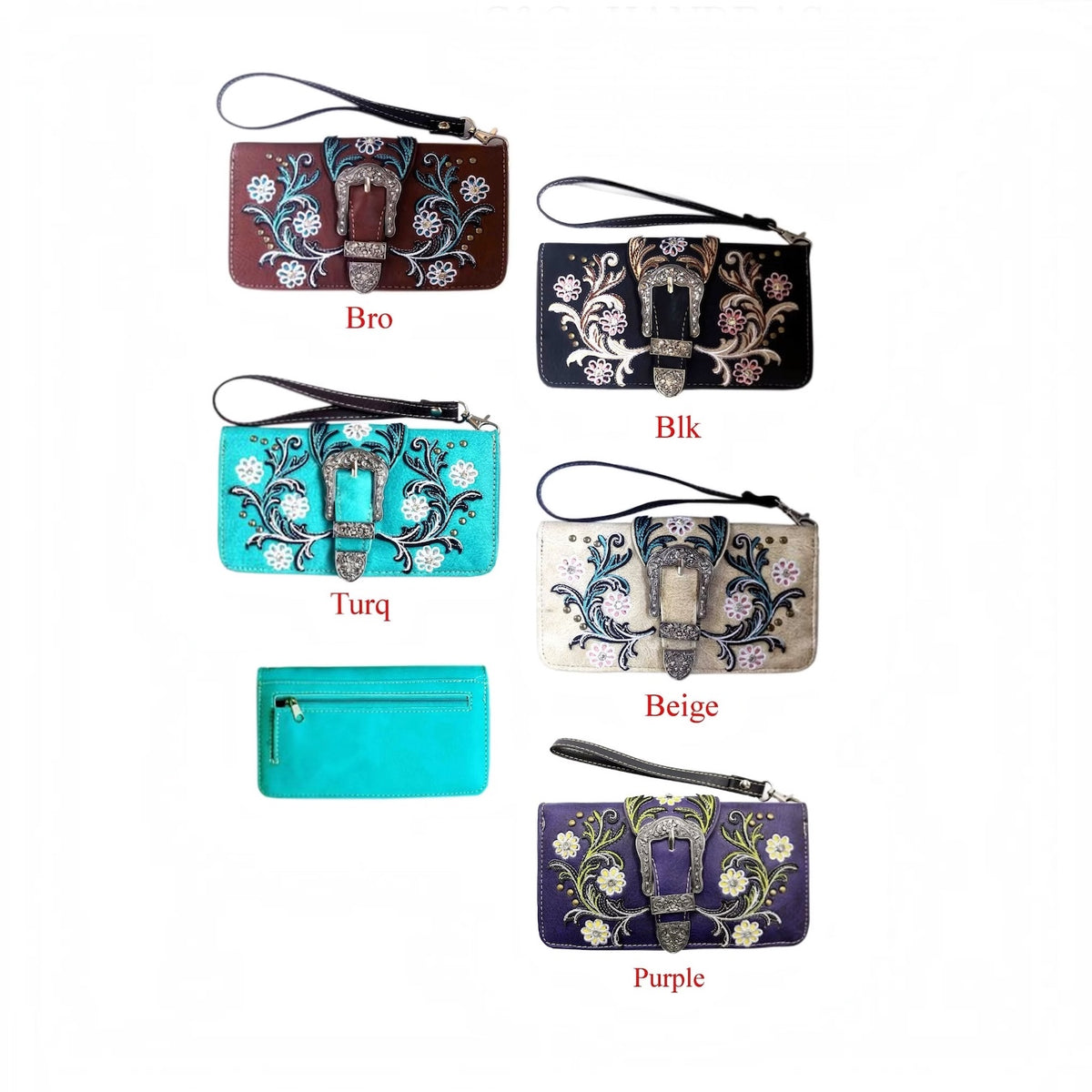 Colorful Flower Print Zip Wallet