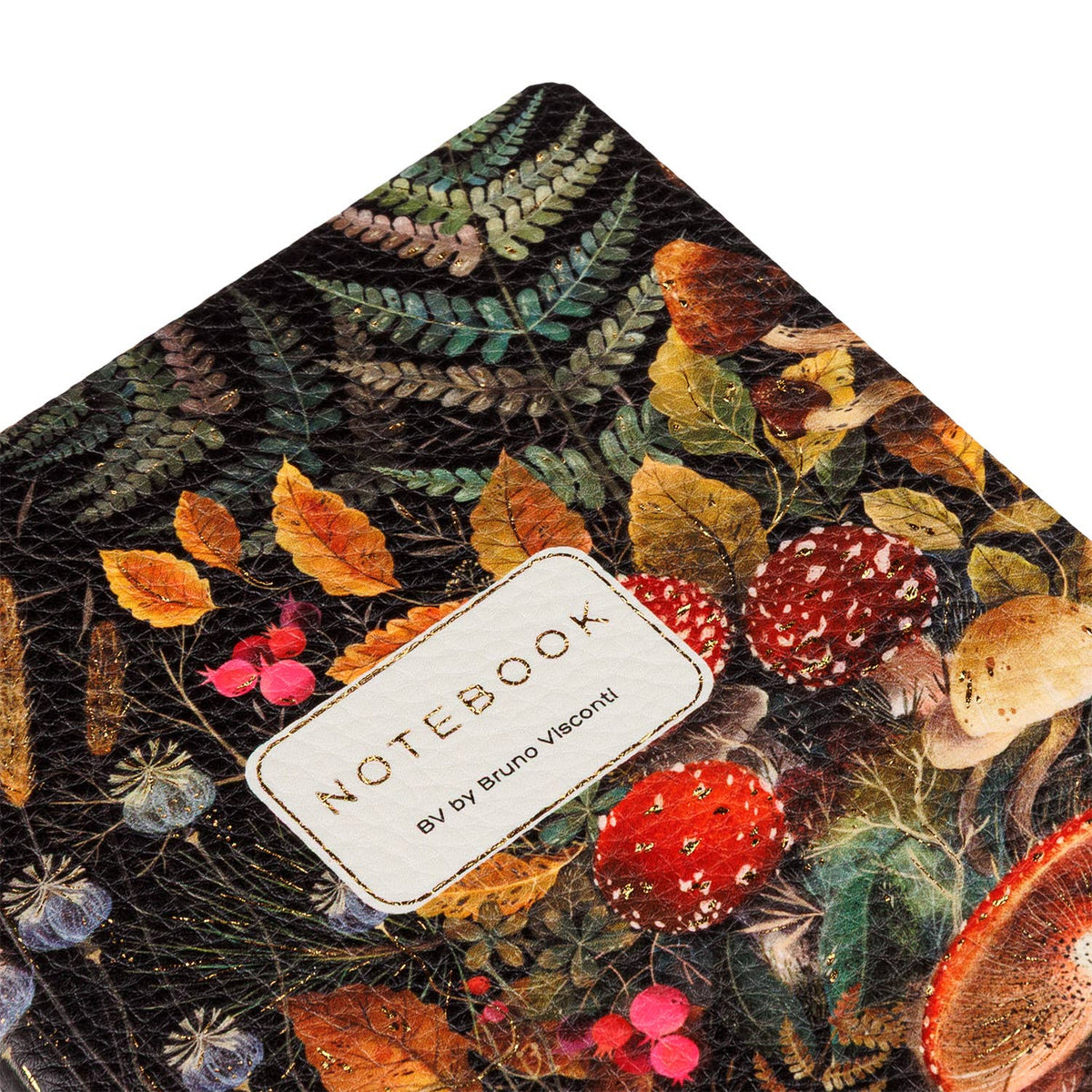 Forest Mushrooms Vegan Leather Notebook