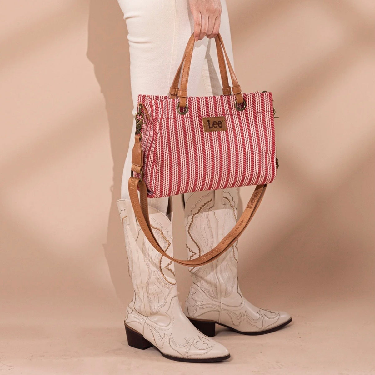 LEE Striped Canvas Carry-All Tote Bag
