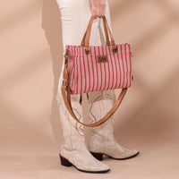 LEE Striped Canvas Carry-All Tote Bag