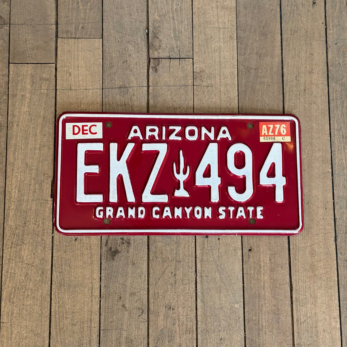 Arizona License Plate- Red
