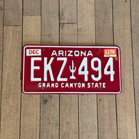 Arizona License Plate- Red